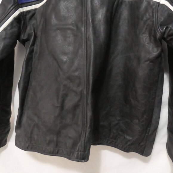 Vintage | MILAN | xl - extra large | Men's Leather Jacket | Black - Blue - White - Picture 14 of 16